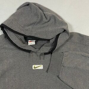Vintage Nike Hoodie Center Swoosh Grey Made USA‎ Mens Large Pullover Sweatshirt